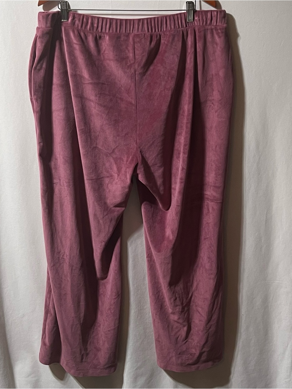 GAP XL Dusty Rose Velour Lounge Pants Wide Leg Soft Comfy Pockets - Picture 3 of 9